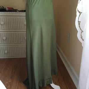 Maxi rayon green skirt